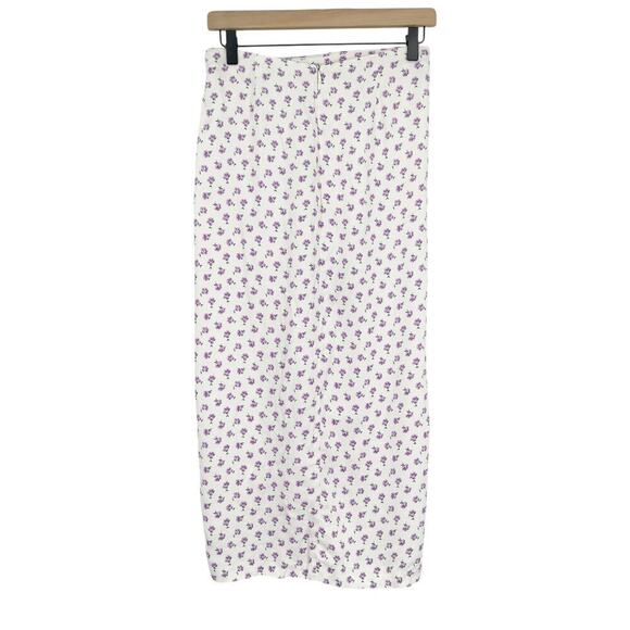 Zara Ditsy Floral Midi Skirt Side Slit Summer Size Medium - Picture 4 of 9